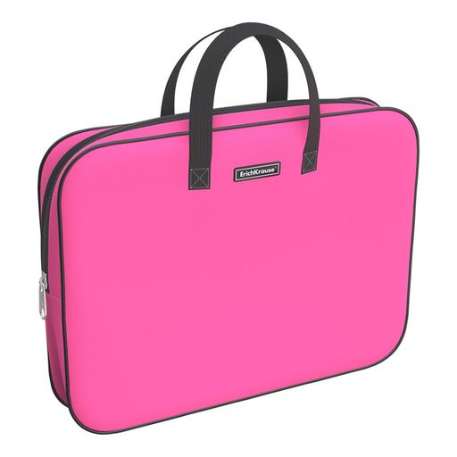 Папка на молнии с ручками А4 ErichKrause "Neon Pink" 360*290*70мм (54670) полиэстер