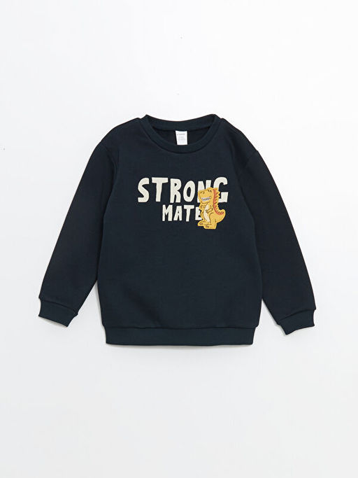 Bisiklet Yaka Uzun Kollu Bask?l? Erkek Bebek Sweatshirt ve E?ofman Alt 2li Tak?m - Waikiki фото 2