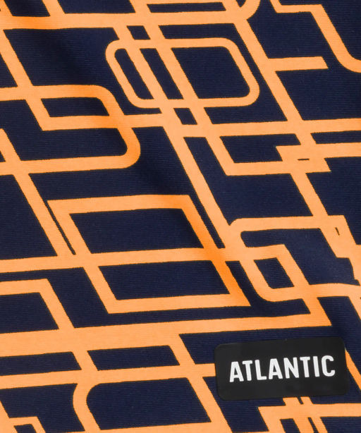 ATLANTIC KMS-316 Купальные шорты Prints темно-синий + светло-оранжевый  фото 3