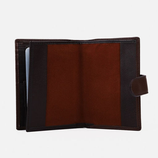 Обложка на кнопке, для автодокументов, паспорта, карт, купюр, цвет коричневый - Simaland фото 4