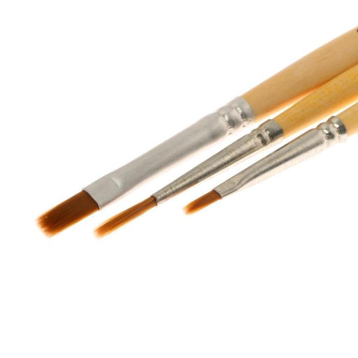 Набор кистей, 3 штуки, «Лисёнок», синтетика, (круглая, № 2; плоская, № 6, 2), «Альбатрос»