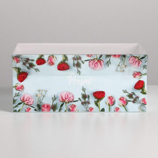 Цена за 5 шт. Коробка для капкейков, кондитерская упаковка, 6 ячеек Present, 23×16×10 см