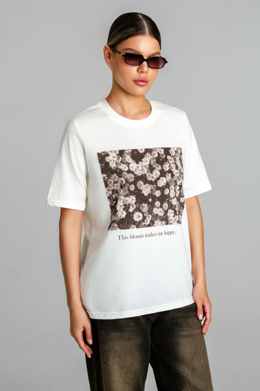 Арт. 31132 Футболка женская 44-52 (5 шт) Цвет:молочный - Калинка фото 4