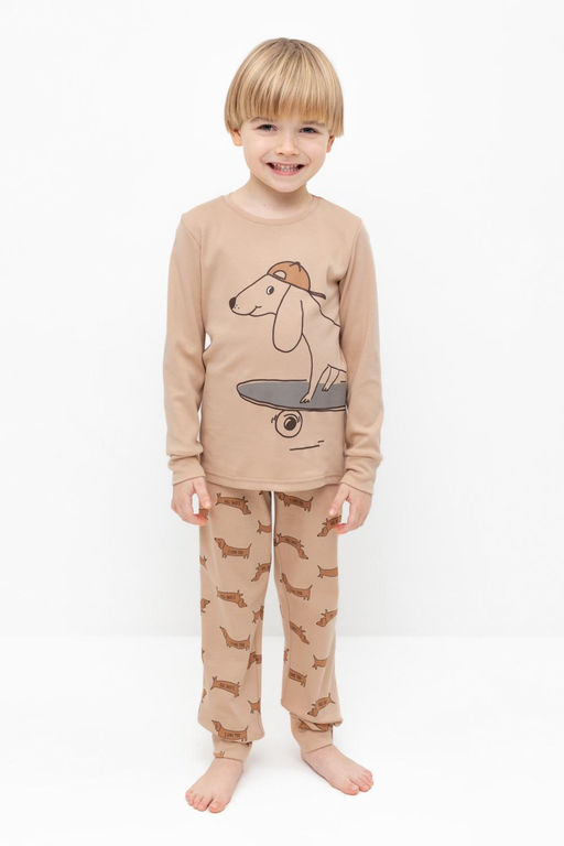 К 1541/нежный бежевый,таксы пижама дет