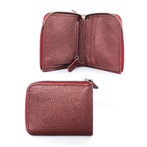 Портмоне женское Croco-ПР-931 натуральная кожа 1 отд, 4 карм, бордо металлик (235) 260597