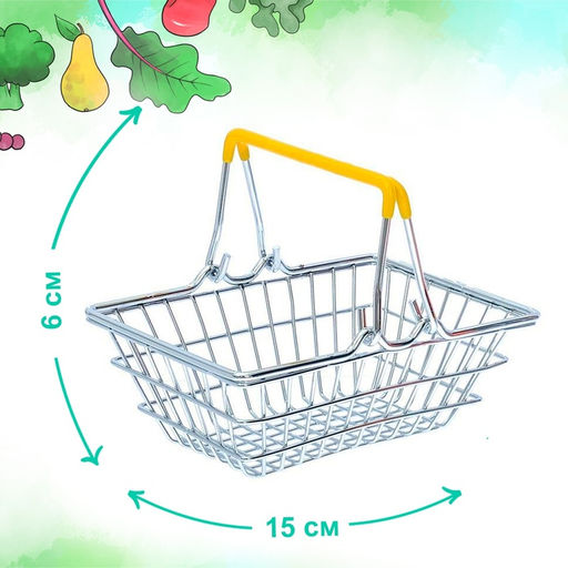 Игровой набор «Мини-магазин», 2 предмета: корзинка, тележка