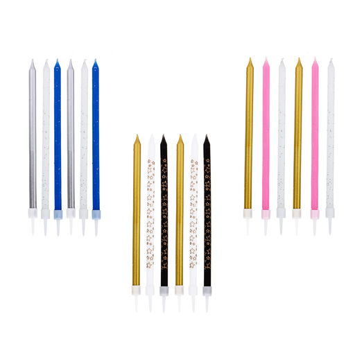 Набор свечей для торта 6 шт.с подставкой, FNtastic 12,5 см., парафин, арт. 506-221