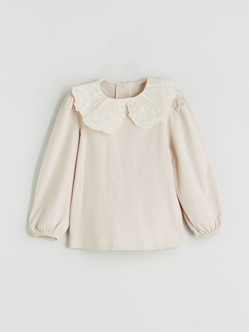 Bebe Yaka K?z Bebek Bluz ve Pantolon 2li Tak?m