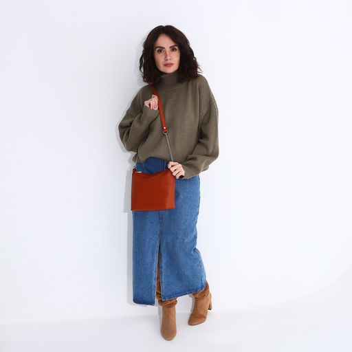 Сумка кросс-боди на молнии, цвет рыжий - Simaland фото 6