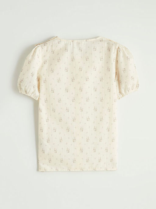 F?rf?rl? Yaka ?i?ek Bask?l? K?z ?ocuk G?mlek