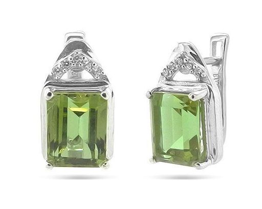 Серьги из серебра султанит, Агафья