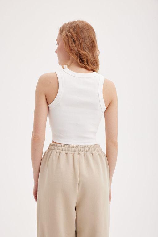 Топ халтер укороченный "Белый" женский
