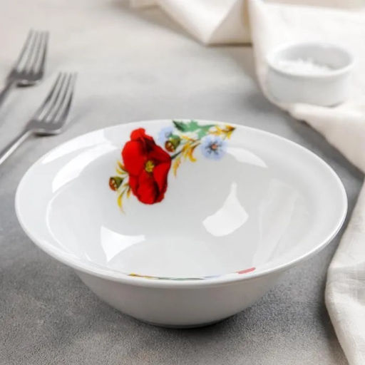 Ф_Миска 550мм ф653 Идиллия "Маки красные" арт. ДБ_4С0329/1 /ДОБРУШСКИЙ