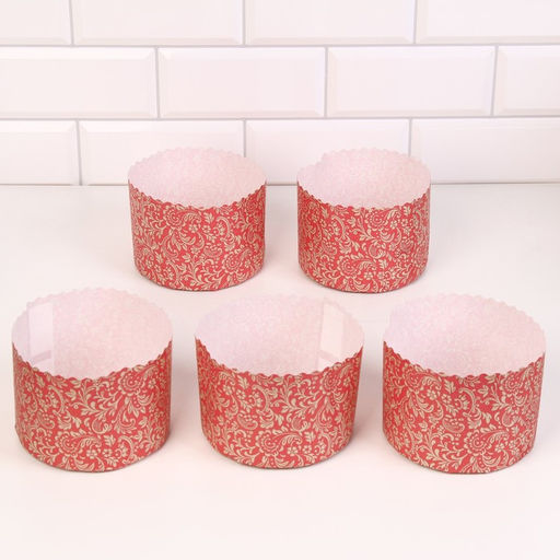 Цена за 1080 шт. Форма бумажная для кулича Флора красная, 12.4?9 см, красная - Simaland фото 3