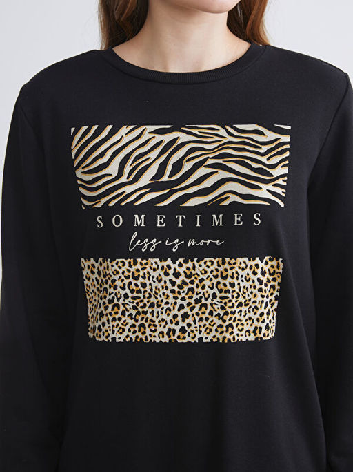 Leopar Desenli Kad?n Sweatshirt Tunik - Waikiki фото 3