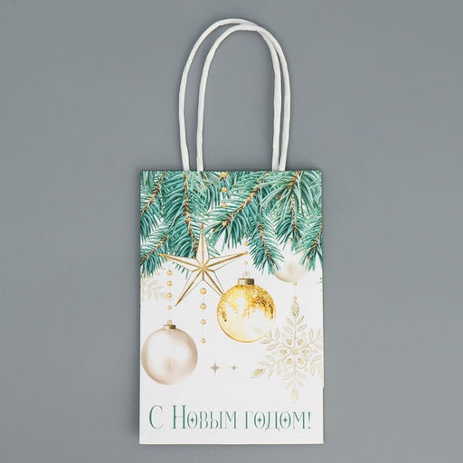 Пакет крафтовый Роскошь Нового года, 15 10 6 см - Дарите счастье фото 7