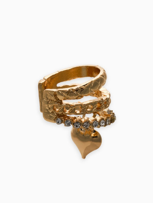 Кафф «Стиль» сердце, стеганое, белые в золоте