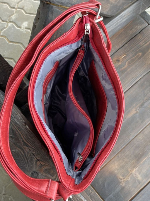 Женская сумка-рюкзак из эко кожи 9902 Красный - Kenguluna фото 6