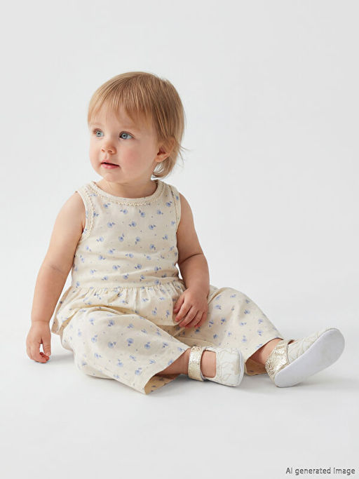 ?i?ekli K?z Bebek Bluz ve Pantolon