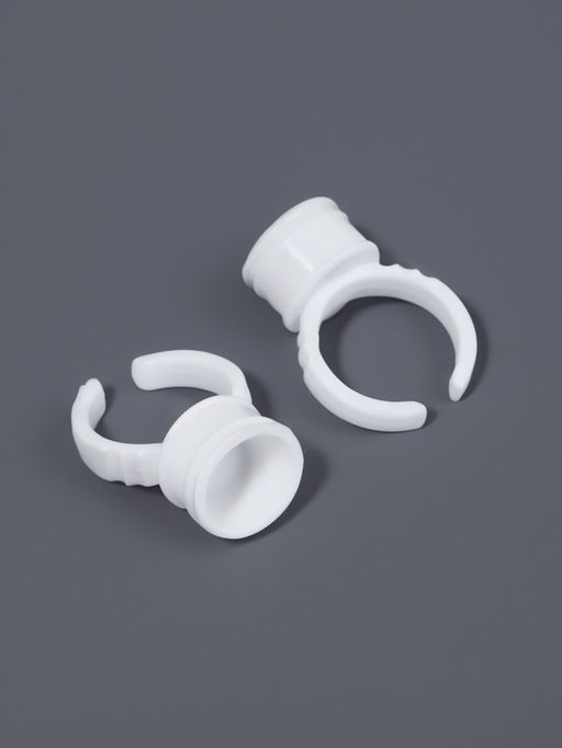 Кольца - лунки под клей для наращивания ресниц, набор - 50 шт., белое