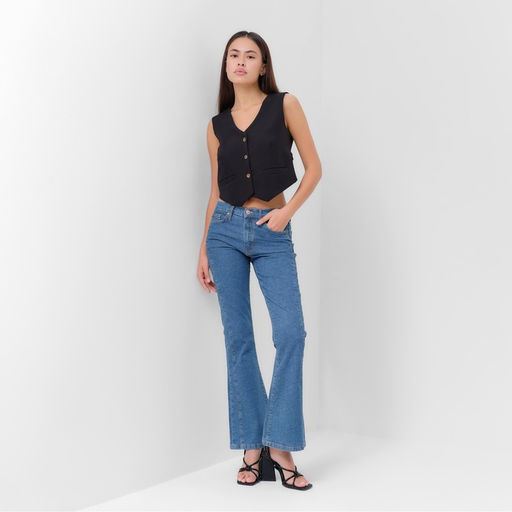 Джинсы женские клёш MIST: Denim, размер (28) 44, синие