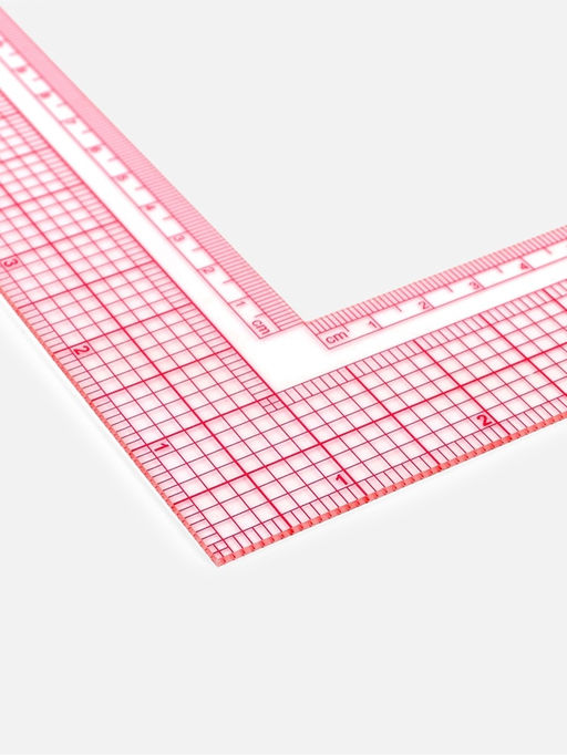 Цена за 2 шт. Линейка для кроя и шитья, премиум, 21.5×21.5 см, s=1.5 мм