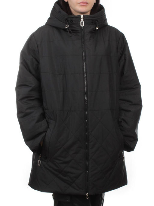 F-804 BLACK Куртка демисезонная женская (100 гр. холлофайбер)