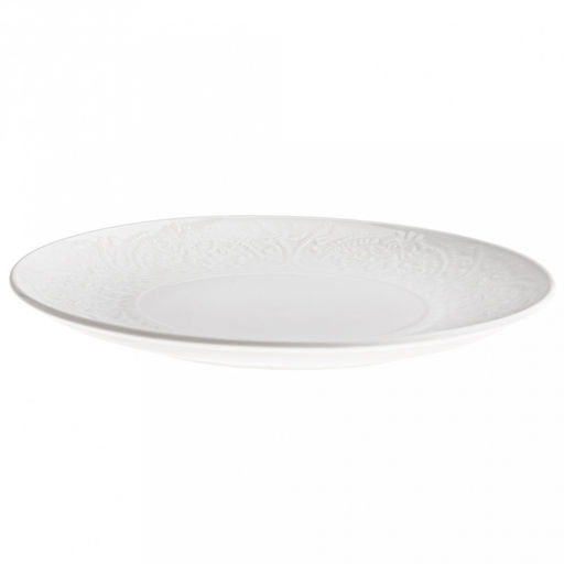 Русь Тарелка мелкая фарфоровая д259мм h27мм, белый, рельефный декор (Китай) - Домашняя мода фото 2