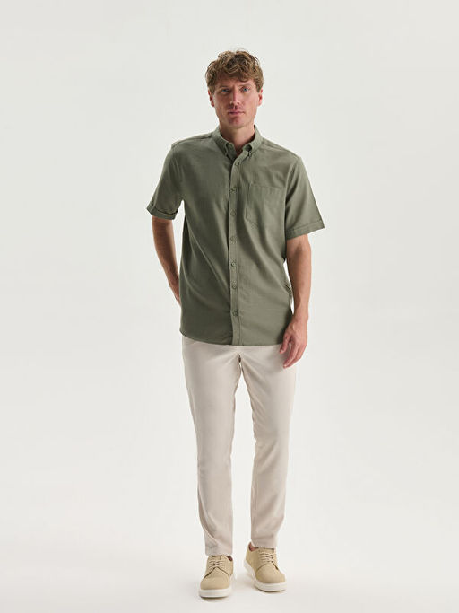 Regular Fit K?sa Kollu Poplin Erkek G?mlek