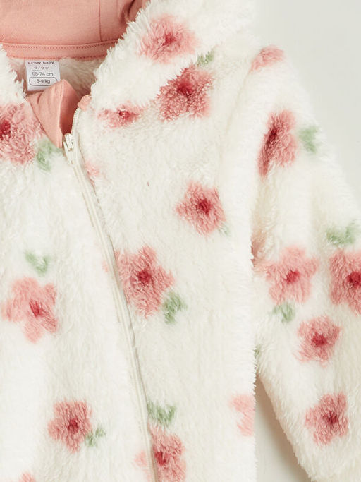 Kap??onlu ?i?ekli Pel?? K?z Bebek Tulum