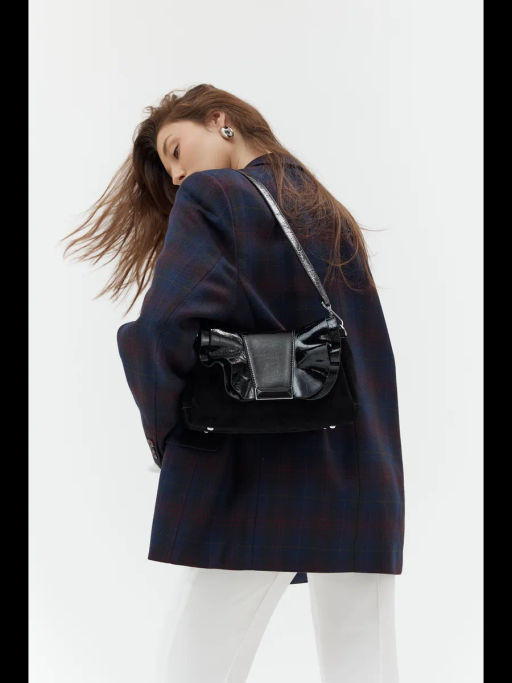 LACCOMA сумка Y2298-2-черный натуральная замша, натуральная кожа полиэстер фото 13