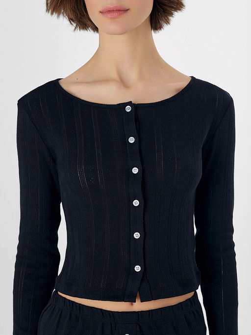 Жакет домашний женский укороченный черный - Mark formelle фото 4