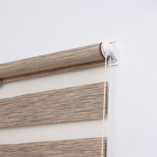 Штора рулонная Вудэн, премиум блэкаут, 61160 см, 3 варианта крепления, цвет бежево-серый - Simaland фото 3