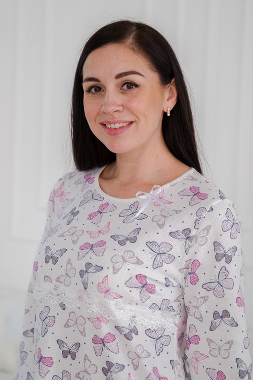 Ночная сорочка женская из футера Капучино бабочки - Амадэль фото 2