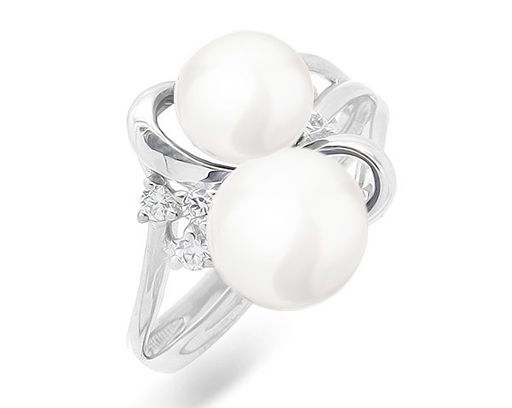 Кольцо из серебра жемчуг, К1501