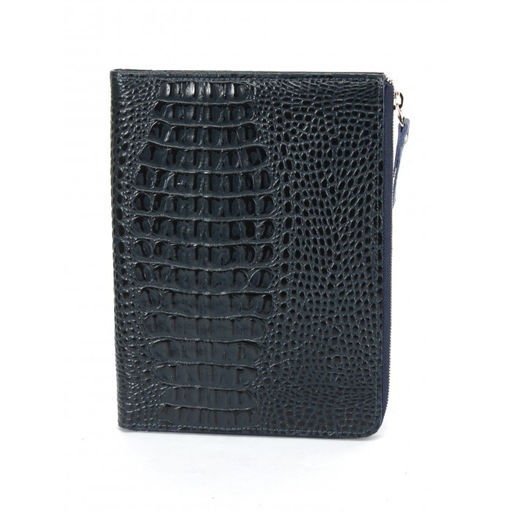 Папка натуральная кожа Croco-1304, 2отд, 2 отд, 8внут карм, синий КЛ (98) 263595  фото 2