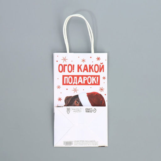 Пакет подарочный крафтовый Подарок, 12 21 9 см - Дарите счастье фото 7