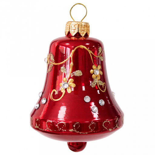 Елочная игрушка фигурка стеклянная Колокольчик-3 д5,3см, h8,5см, ручная художественная роспись, подарочная упаковка (Россия) - Домашняя Мода фото 2
