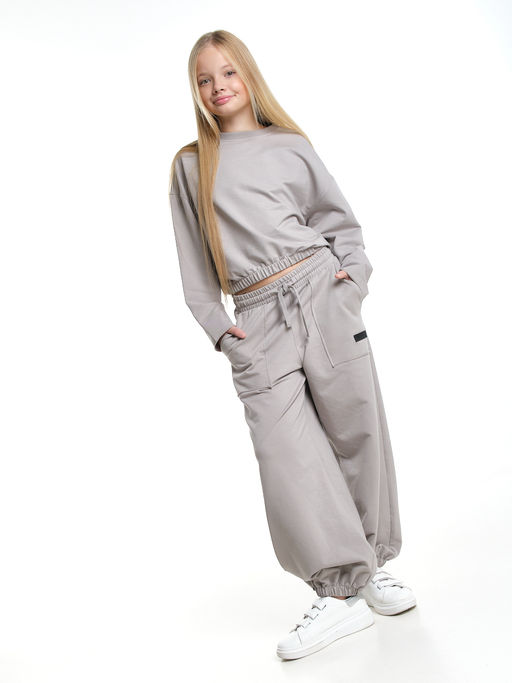 Комплект спортивный для девочки 22-7666 серый - Mini maxi фото 12
