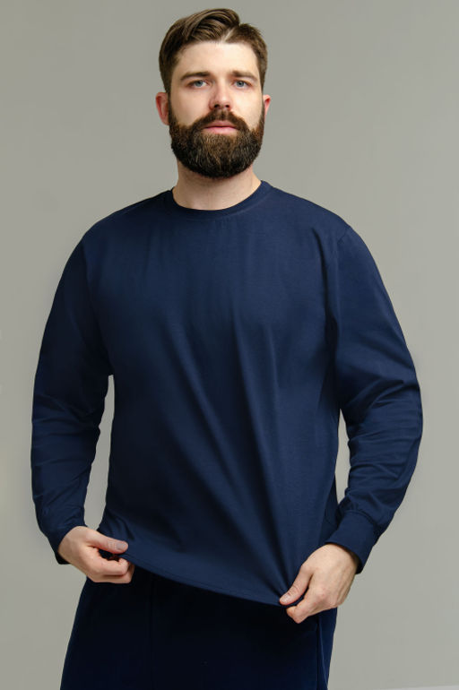 Арт. 67127/3 Лонгслив мужской 48-56 (5 шт) Цвет:темно-синий - Идеал фото 2