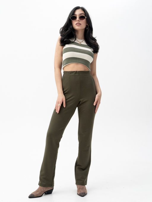 Брюки футер 2-х нитка,хаки - Binita фото 2