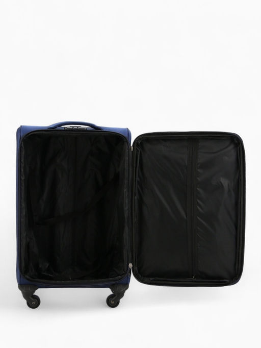 Чемодан на колёсах средний 72 л (M), на молнии, кодовый замок, 4 колеса, синий