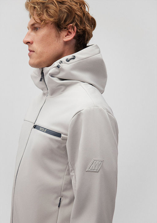 Kapusonlu Gri Ceket - Mavi фото 5