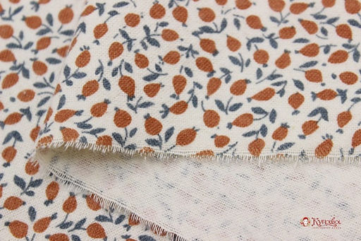 Теплый хлопок Россыпь бутончиков цв.терракотовый, ш.1.5м, хлопок-100%, 158гр/м.кв - Купава фото 4