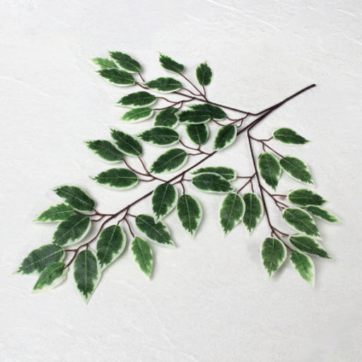 Искусственные листья 12 штук 60 см / NA77-10 /уп 50/бело-зеленые листья - Галеонтрейд фото 2