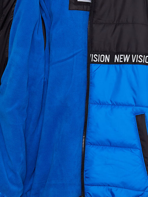 Kap??onlu Renk Bloklu Erkek ?ocuk ?i?me Mont - Waikiki фото 3