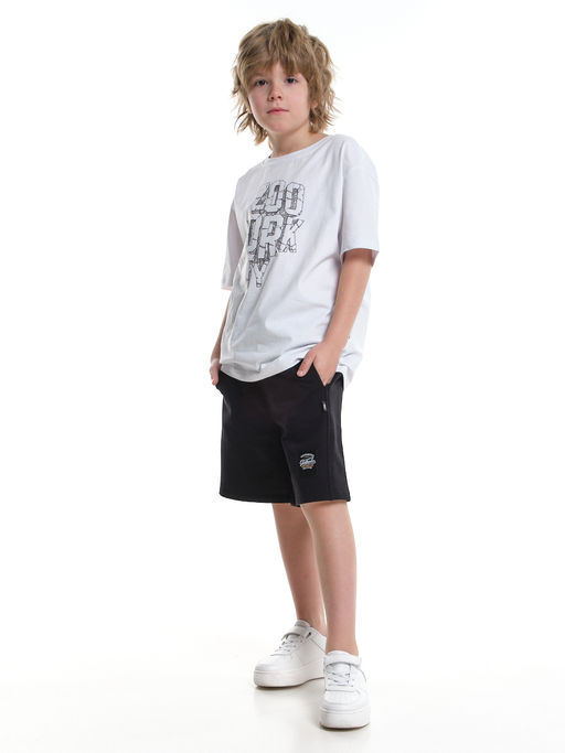 Футболка для мальчика с принтом 22-9017 белый - Mini maxi фото 5