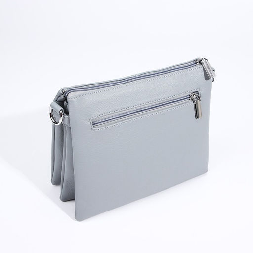 Сумка кросс-боди на молнии, 2 наружных кармана, цвет серо-голубой - Simaland фото 2