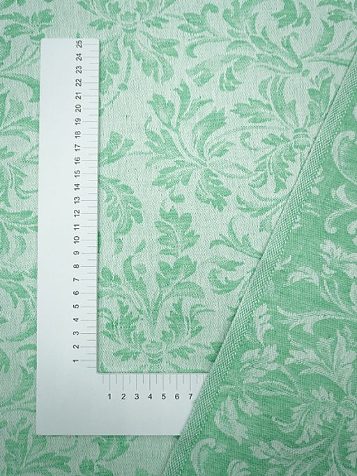 Полульняной жаккард Перепев цв.зеленый, ш.1.6м, лен-50%, хлопок-50%, 210гр/м.кв - Купава фото 8