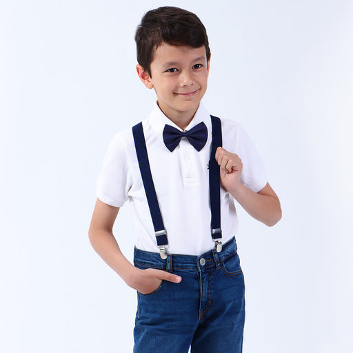 Подтяжки детские, ширина 2.5 см, темно-синяя